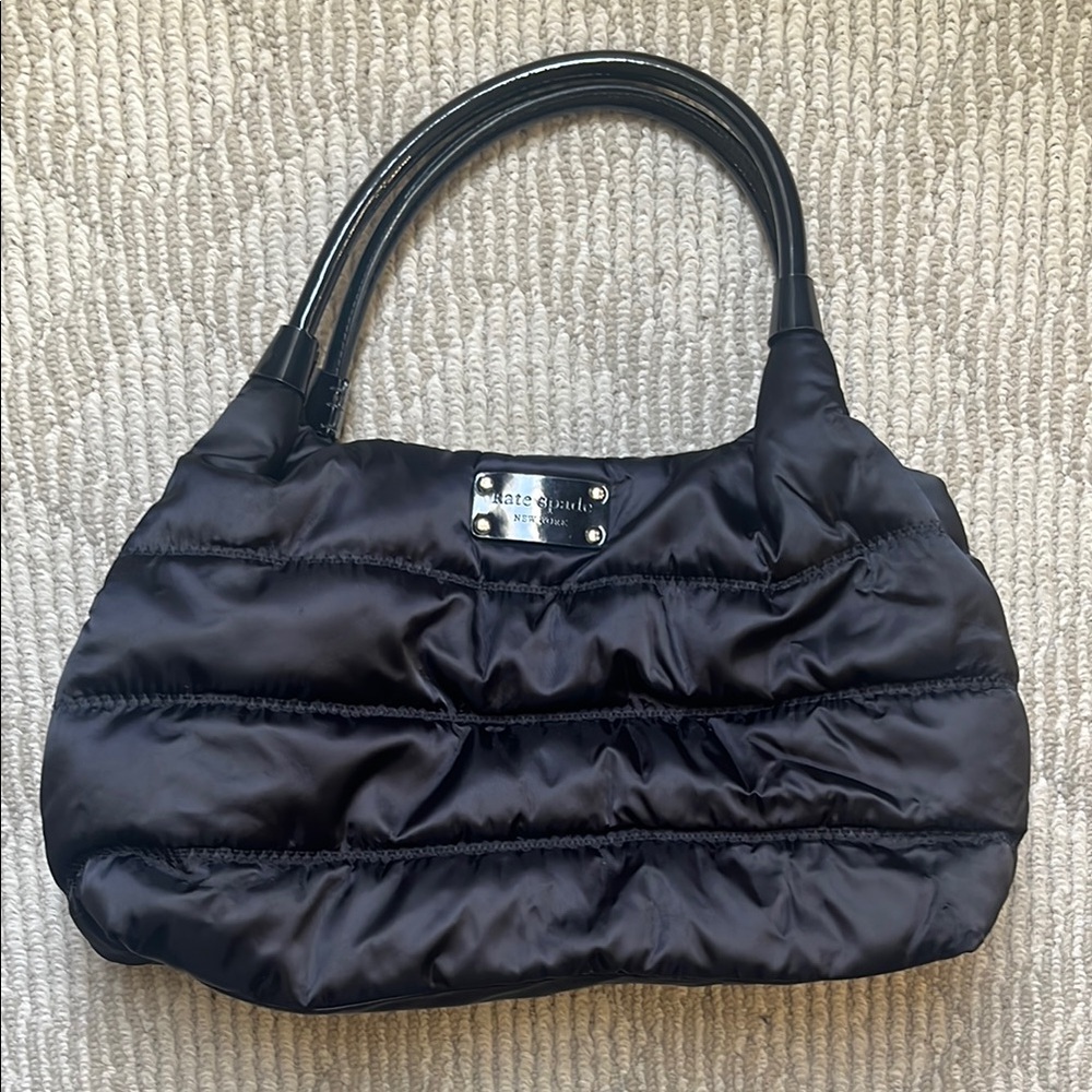 Kate Spade Black Satin Puffy Handbag
